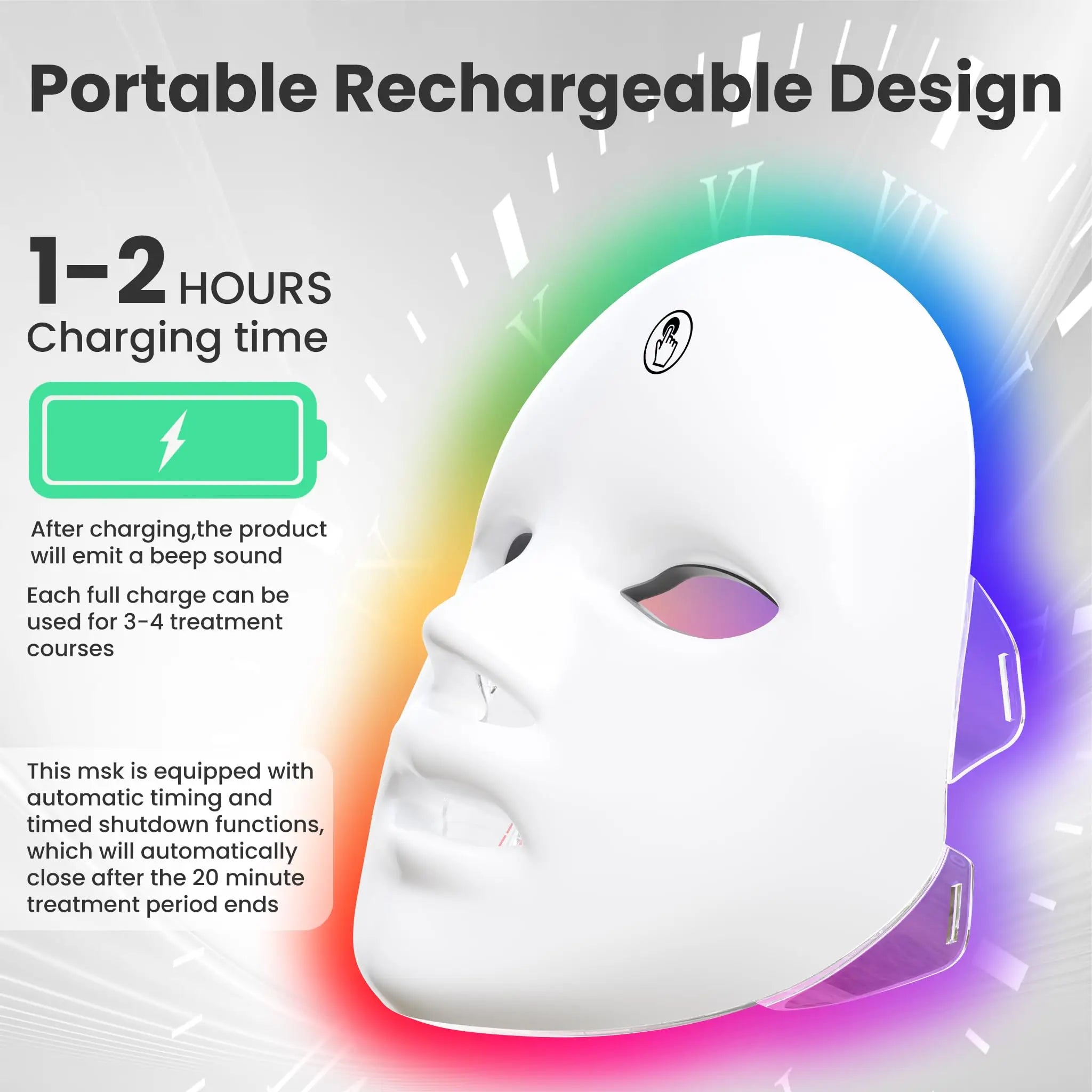 Maschera LED Viso 7 Colori